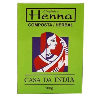 HENNA Herbal / Composta Natural Original Casa da Índia Para Cabelo (Ruivo Acobreado)