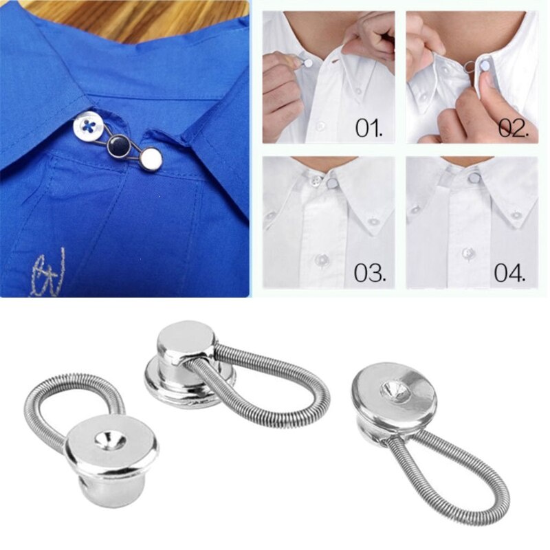 4 Botões Alargador Extensor De Colarinho de Camisa Social