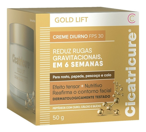 Creme Gold Lift Facial Cicatricure Diurno Fps30 50g em Oferta na Shopee