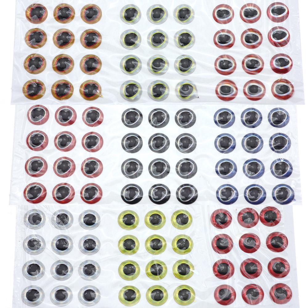 183pcs 3D Stick Fishing Eyes For Lure Making Fly Tying Fake Eyes Fishing Lure Diy Red Yellow Blue Black orange 3 4 5 6mm
