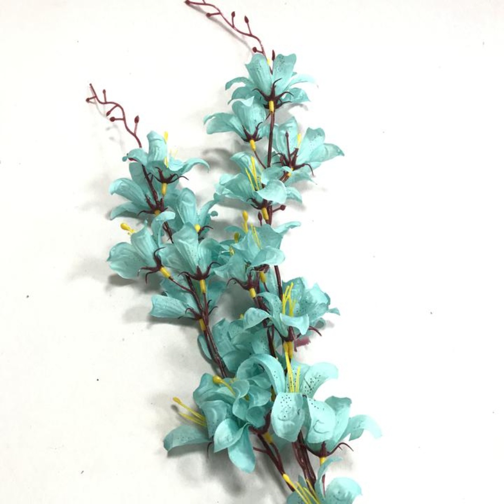 Flores Artificiais Permanentes Mini Lirio Azul Claro Vietna | Shopee Brasil