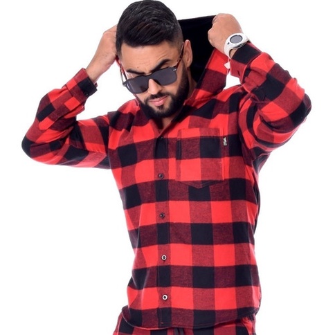 Camisa Xadrez Flanelada Com Capuz Masculina Tecido Grosso Plus Size