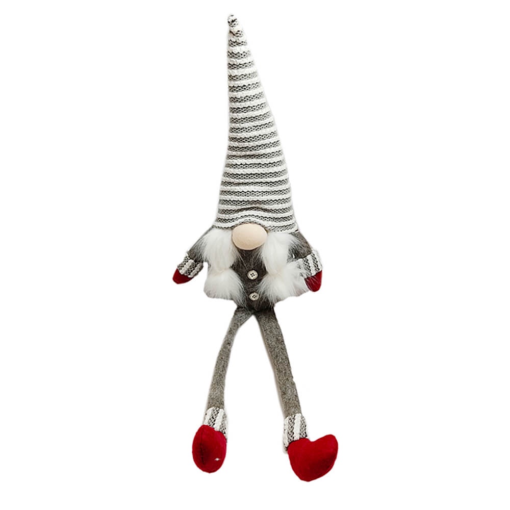Boneco de Duende Sentado de Natal Cinza - Casambiente - Home & Living