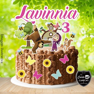 Topo De Bolo Masha E O Urso (LEIA A DESCRIÇÃO) em Oferta na Shopee