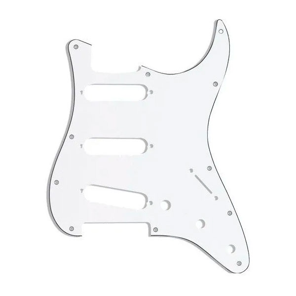 Escudo Para Guitarra Strato Sss Sanduichado Branco
