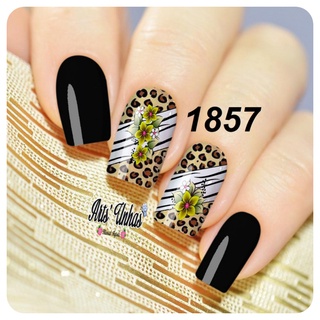 168 Películas De Unhas- 14 Cartelas Animal Print- Oncinha