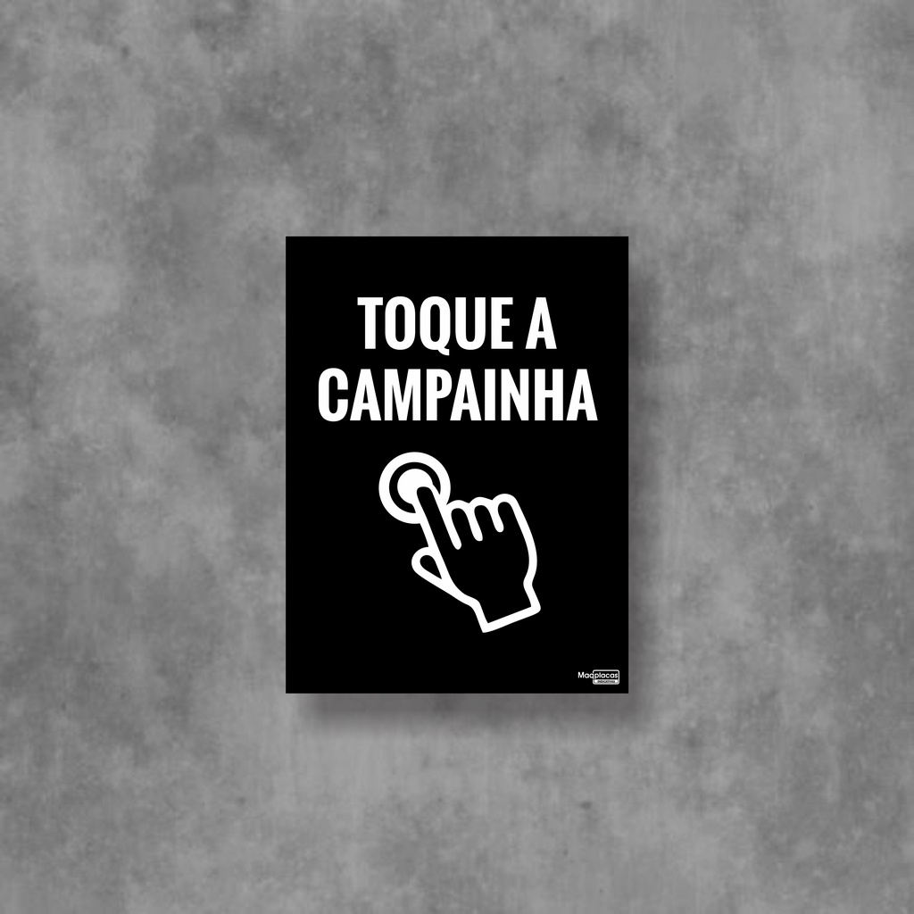 Placa Toque a campainha botao