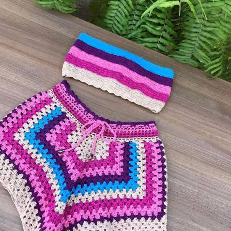 Conjuntinho de Crochê Short e Top: Onde Comprar | BuscaProdutos