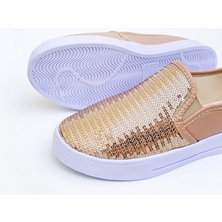 Tênis Feminino Casual Iate Slip On Stillus Calce Fácil confortável Lantejoula Santorini