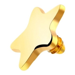 Piercing Microdermal Dourado Ou Prata Estrela 4mm Topo em Oferta na Shopee