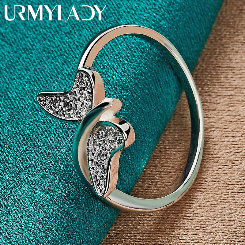 URMYLADY 925 Borboleta De Prata Esterlina Zircon 7-10 Anel Para Festa De Noivado De Casamento Feminino Jóias De Encanto