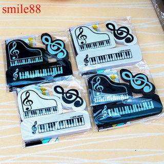Smile88 3 Pçs / Set Notas De Piano Musical Lápis Borracha Borracha Papelaria Estudante Papelaria Correção Suprimentos Para As Crianças Presentes