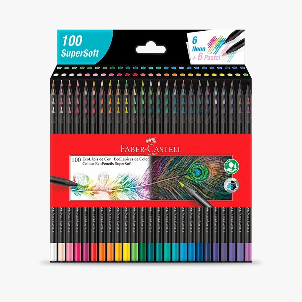 Lápis De Cor Faber-castell C/100 Cores Super Soft Ecolápis 1207100soft - Lançamento