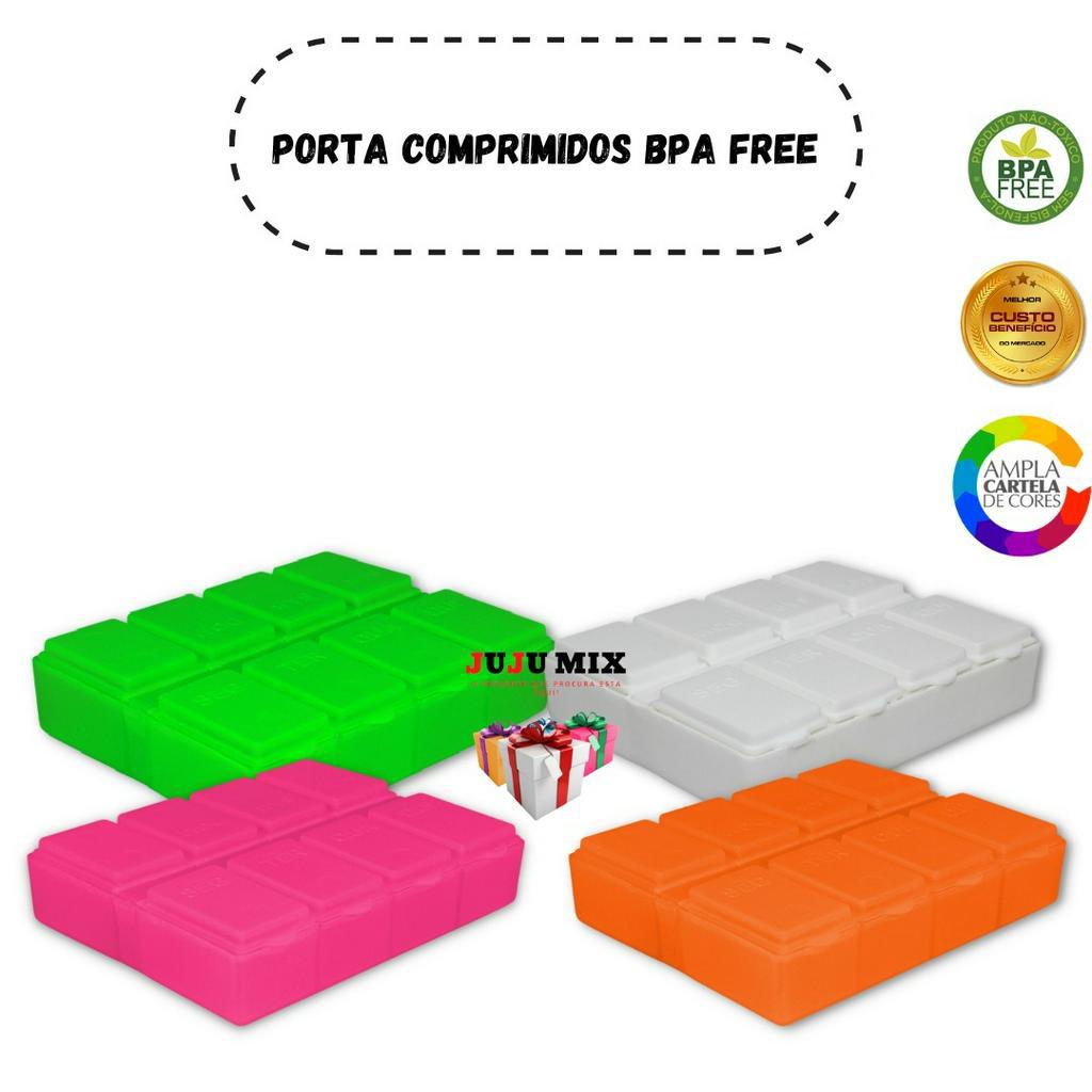 1 Porta comprimidos Remédio Colorido e Transparente Retangular 7 dias Da semana Para Ajudar Na Organização Organizador Semanal Remédio DiárioDo Dia-Dia