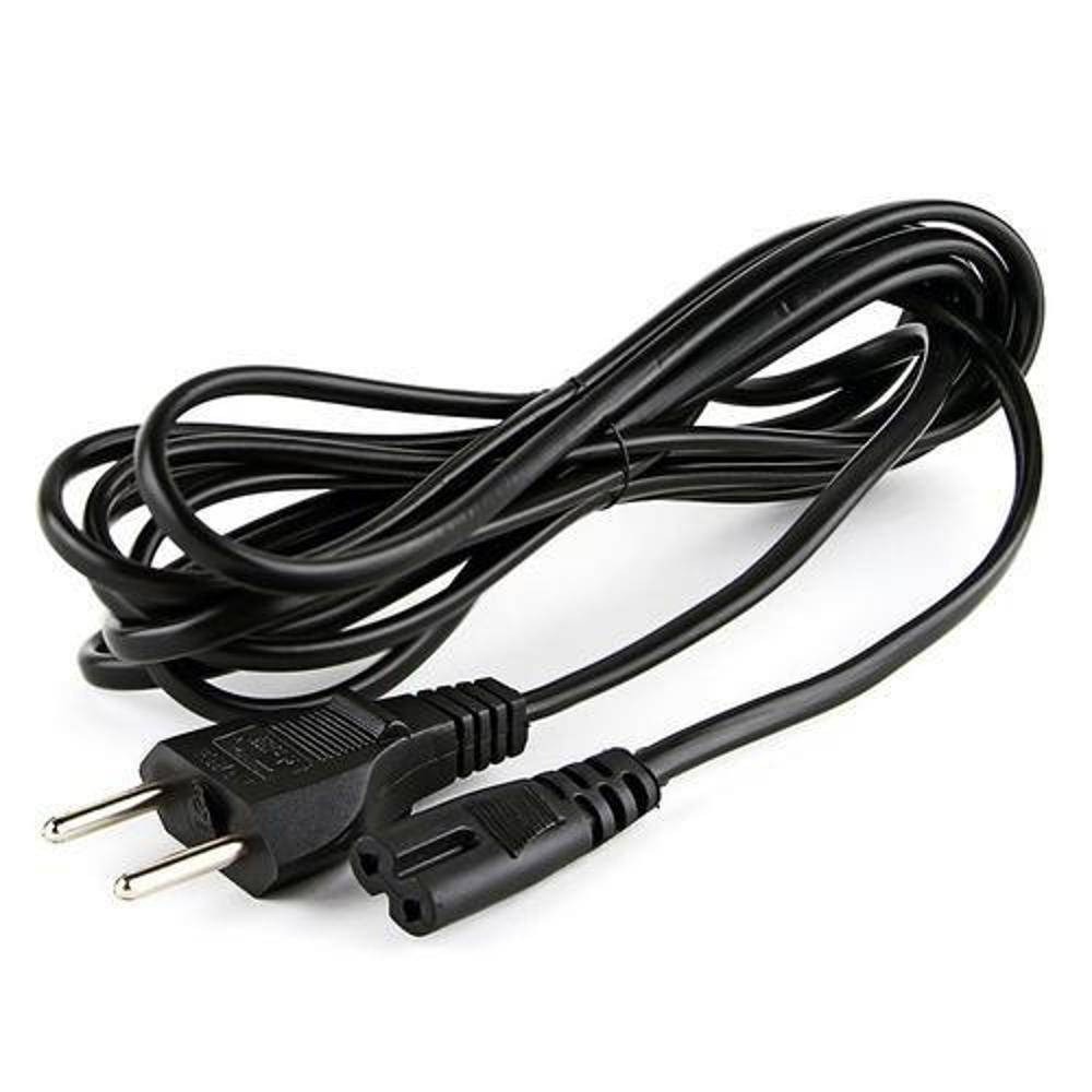 Cabo de Força Bipolar 1.2 metros homologado pelo INMETRO. Cabo cordão paralelo bipolar. Plug macho 2P 180º. Plug em Formato de "8".