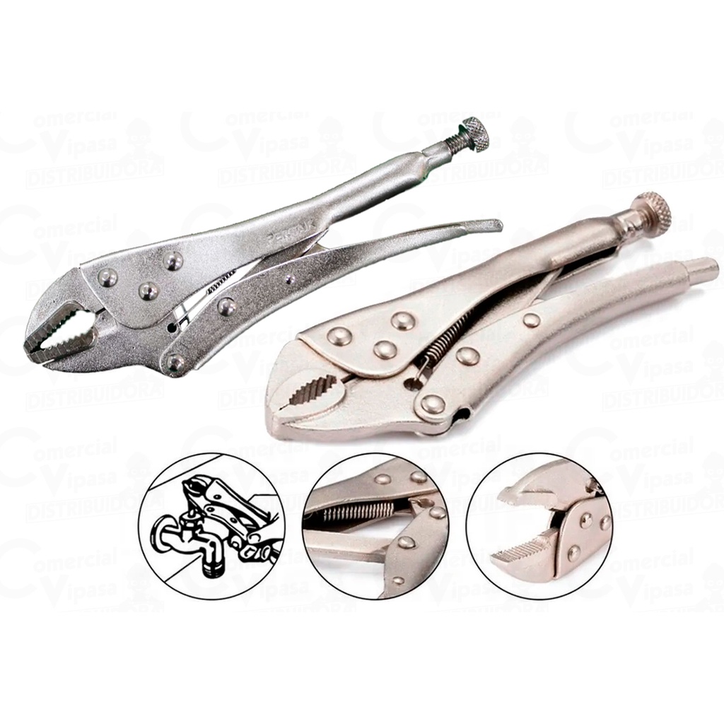 Alicate De Pressão 10Pol. 25cm Mordente Boca Curva - Reta Aço Carbono Prensa Profissional em Oferta na Shopee