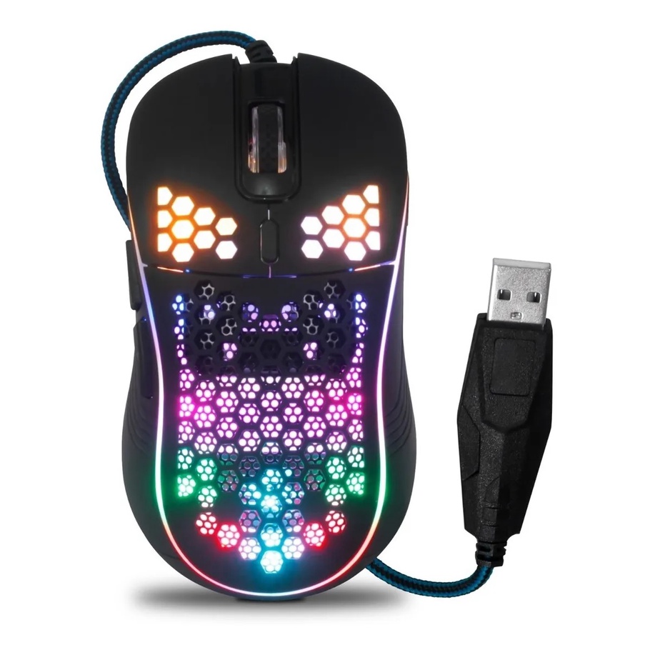 Mouse Gamer Rgb Notebook 6000dpi Ubs Pc Celular Para Jogos