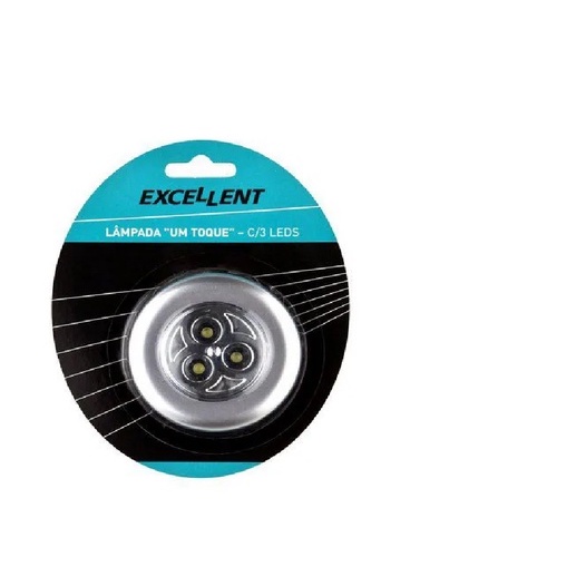 Mini Lanterna/ Lâmpada Auto Adesiva 1 Toque C/3 Leds Eda 9dn - LMS FERRAMENTAS