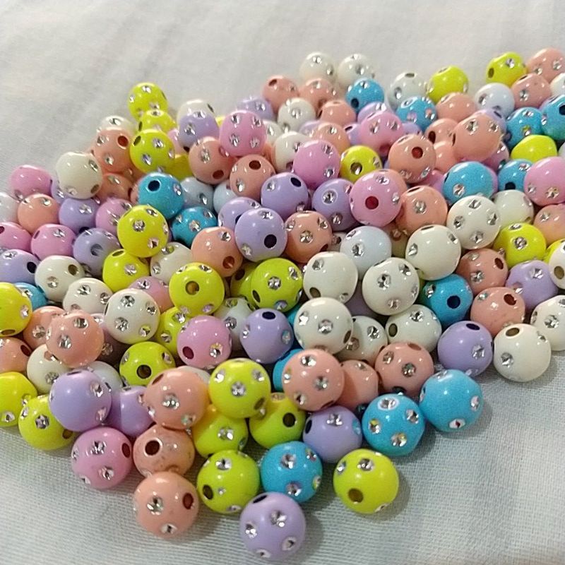 Entremeio bola com falso strass cores sortidas 50 unidades | Shopee Brasil
