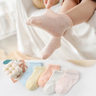 5 Pares Meias De Algodão Bebê Curtas Conforto Fino Para Meninos E Meninas Renda Crianças Piso