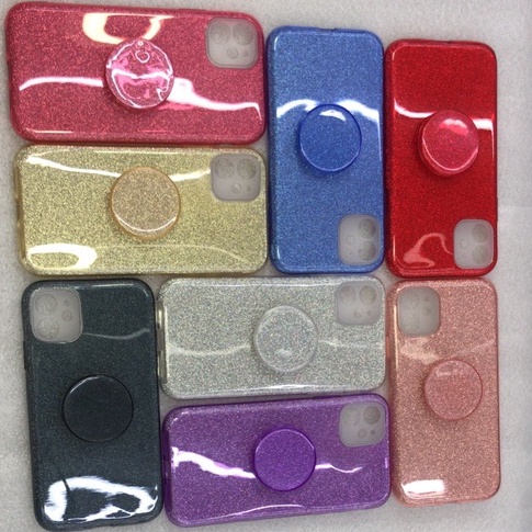 Capa Para Celular Com Brilho A10/A20/A30/A30S/A50 Capinha Brilhosa Glitter Com Pop Suporte Colorida A10/A20/A30/A30S/A50