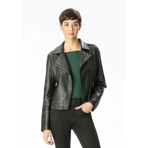 jaqueta de couro feminina forrada