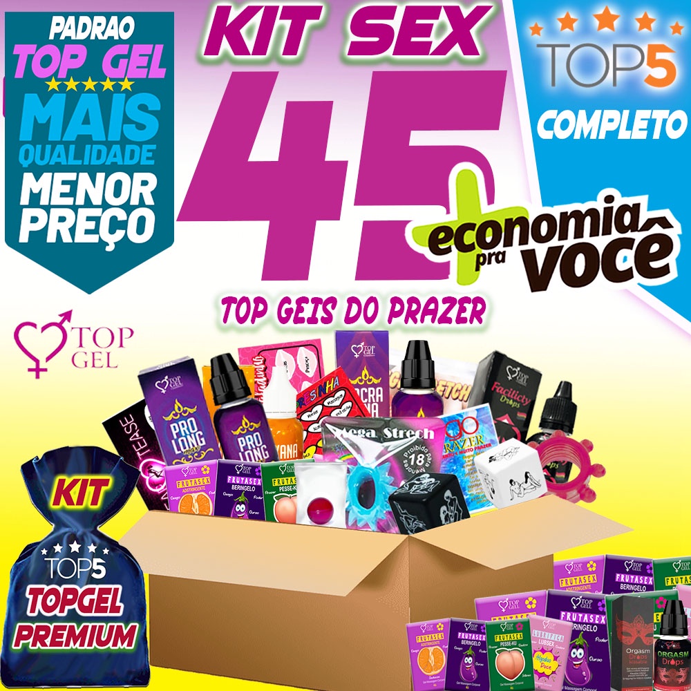 Kit Sex Shop 45 Produtos Especiais Eróticos Sexy Géis Picantes Para Adultos Blz Escorrega O 8091