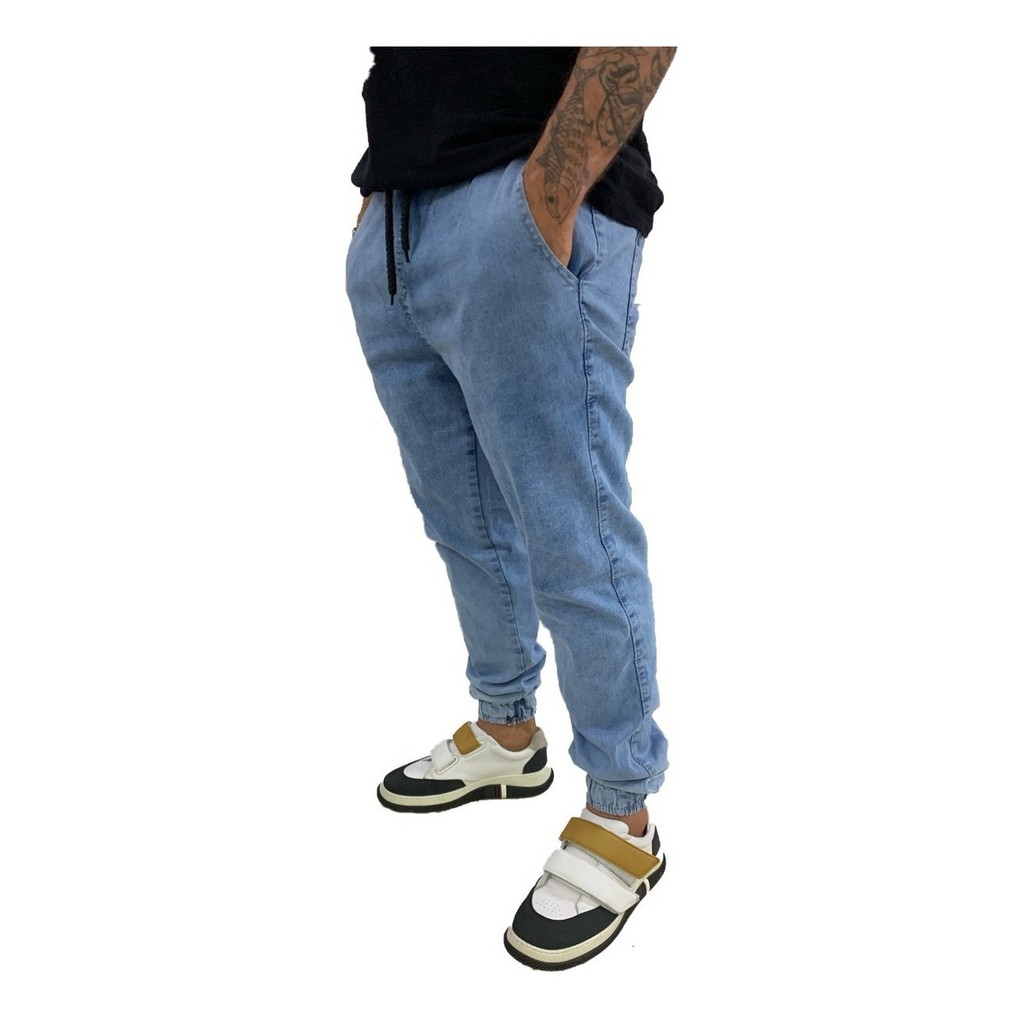calça jeans masculina com punho