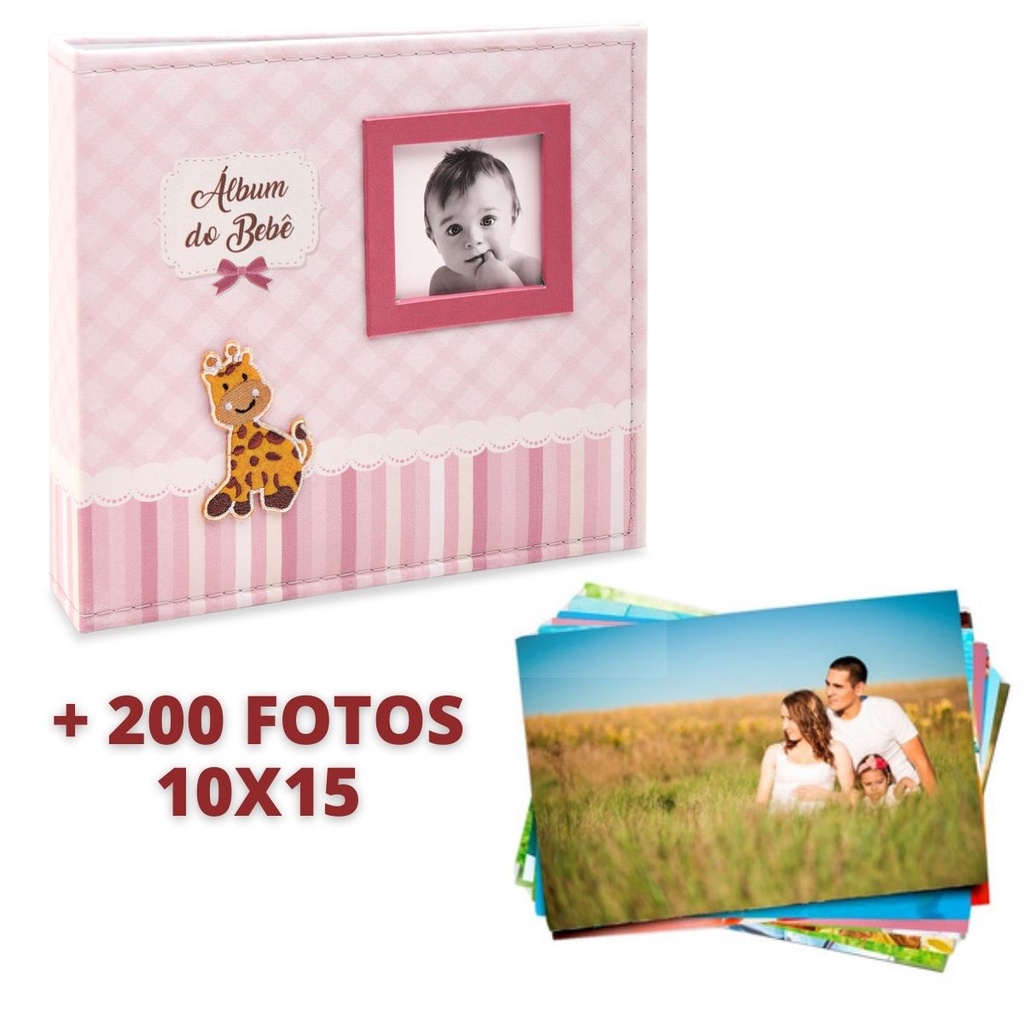 ÁLBUM DE 200 FOTOS PARA BEBES + 200 FOTO 10X15 REVELADAS 863