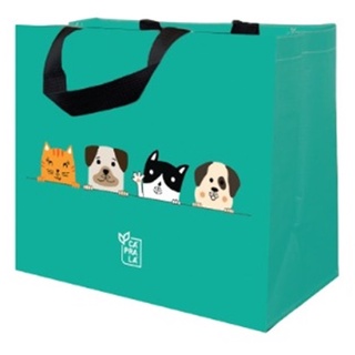 Sacola Retornável de Ráfia Ecobag MÉDIA B4u CáPraLá Pets 8