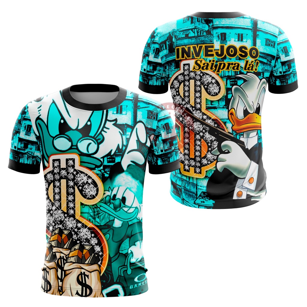 Camisa Tio Patinha Quebrada Diamante Frase Invejoso Sai Pra Lá Ferracin Manga Curta Natal
