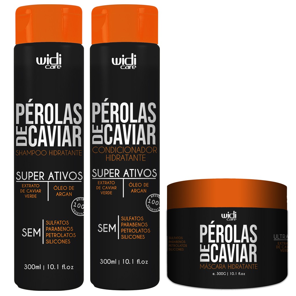 Kit Pérolas De Caviar Widi Care Shampoo, Condicionador e Máscara Original em Oferta na Shopee