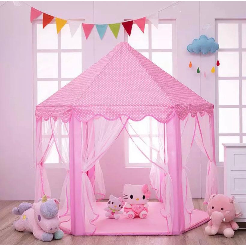 Barraca Tenda Infantil Rosa Cabana Menina Externa e Interna Toca ...