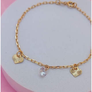 Pulseiras Femininas com Pingentes de Zircônia e Coração Folheada a Ouro 18k ou Prateadas em Níquel free Antialérgica Bijuteria Fina Pulseira de Prata Pulseira de Ouro Pulseira Feminina Prata 925
