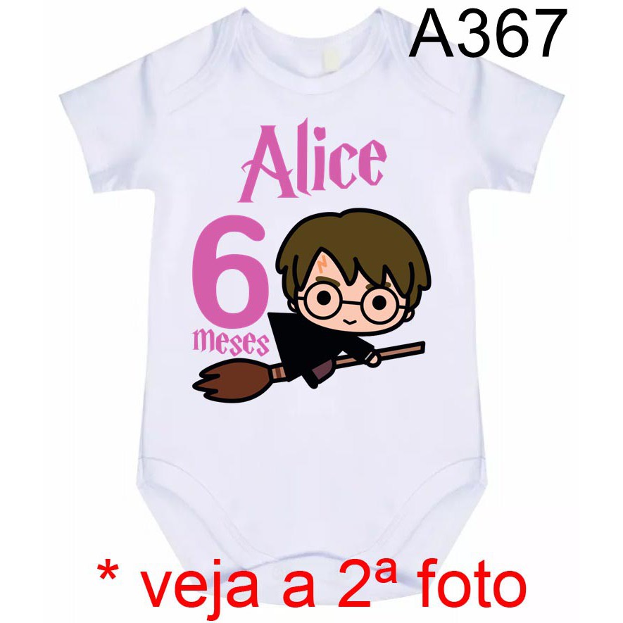 Body Bebe Personalizado Mesversario Harry Potter A367 Shopee Brasil