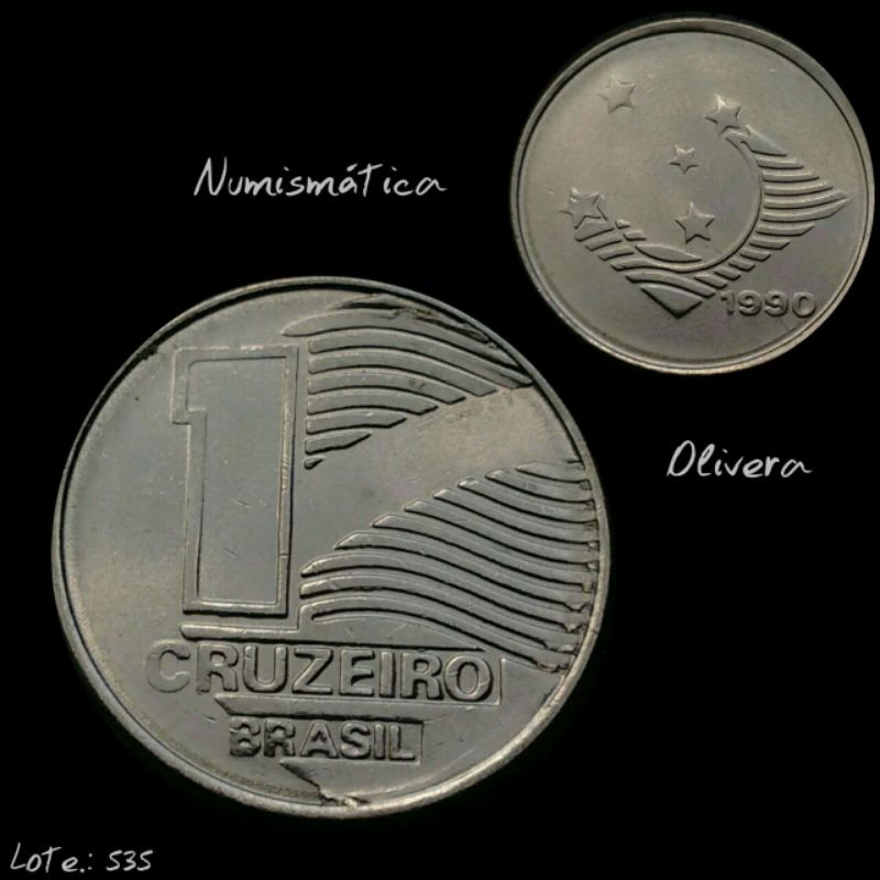 L.: 0159 - Moeda antiga 1 cruzeiro 1990 - Brasil.