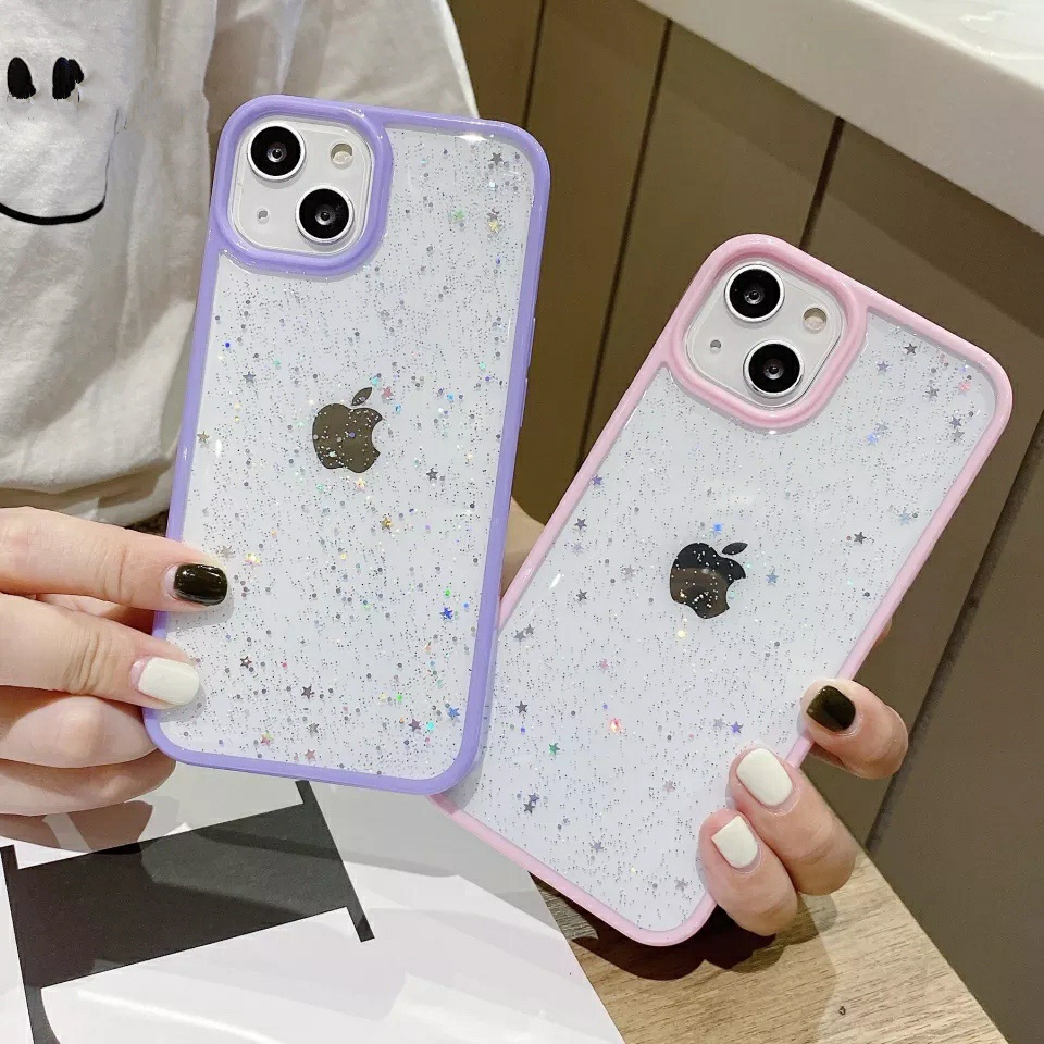 Capinha iPhone 7 8 Plus Se2020 11 12 13 Pro Max Capa com Brilho Glitter Case Transparente