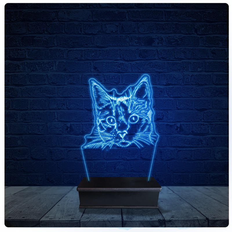 Luminária Led Acrilico Abajur - Gato Pet Shop 25