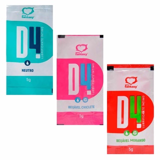 D4 Lubrificante Íntimo Beijável Sachê 5g Sexy Fantasy