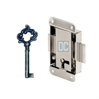 Fechadura Em Metal De Sobrepor P/ Moveis C/ Chave Colonial em Oferta na Shopee