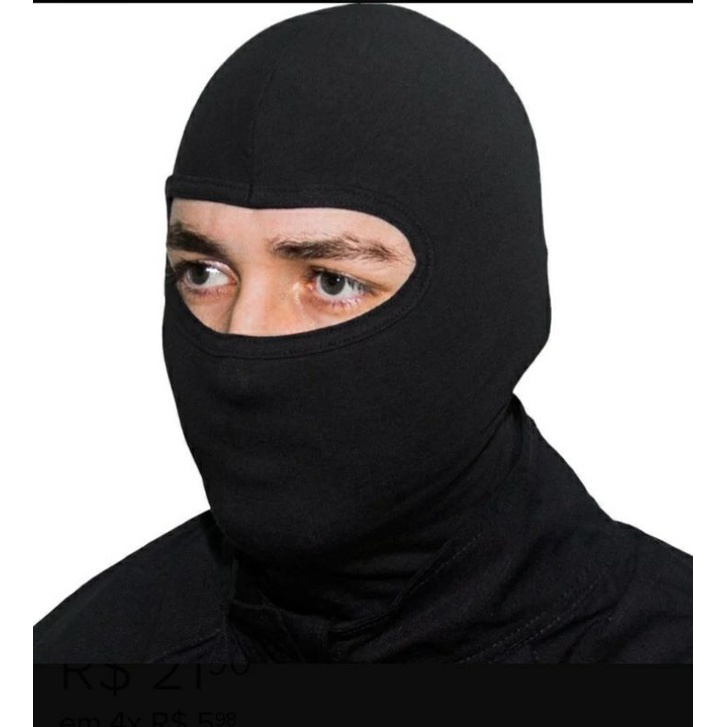 Touca Ninja Preta Balaclava Motoqueiros Militar Tática Frio