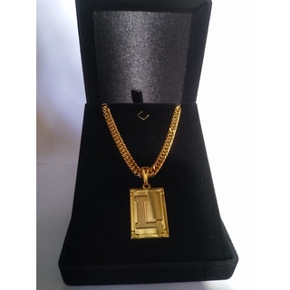 Corrente Masculina 60cmX05mm com Pingente Letras Iniciais Folheado