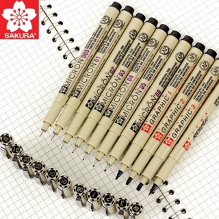 Autêntica Caneta De Desenho Individual Sakura Pigma Micron Marcadores De Canetas (SIZE-005/01/02/03/04/05/08/1/BR/PN) em Oferta na Shopee