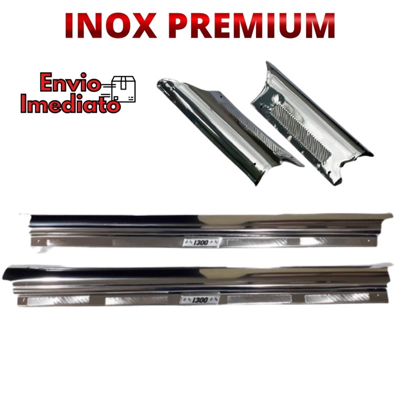 Estribao soleira + bate pé protetor da coluna - inox premium
