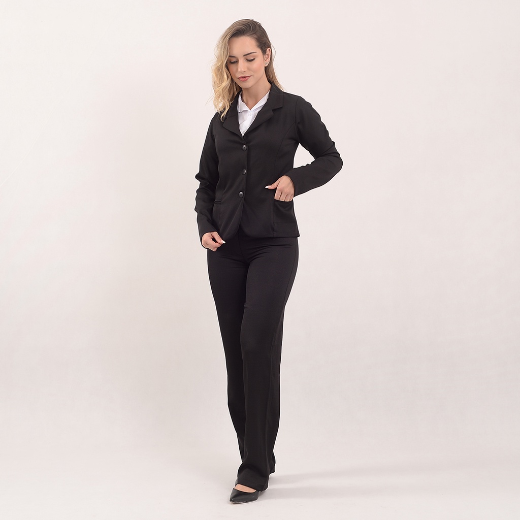 Terno Blazer Terninho Feminino Preto Two Way Direto da Fábrica