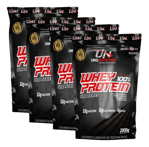 4x Whey Protein Uniq (8 Kilos) Isolado Hidrolisado 0 Soja