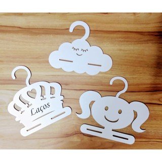 10 Mini cabide 2 fitas mdf branco em Oferta na Shopee