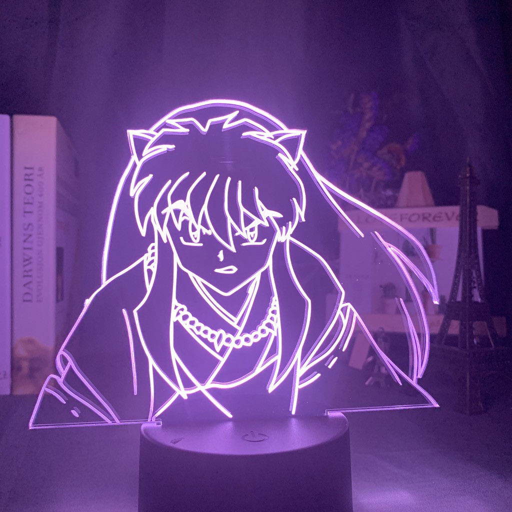 Anime Inuyasha Figure Luminária LED 3D Noturna Presente e Decoração
