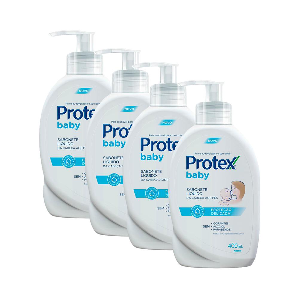 Kit 4 Sabonete Líquido Infantil Protex Baby 400ml	 - Mom & Baby