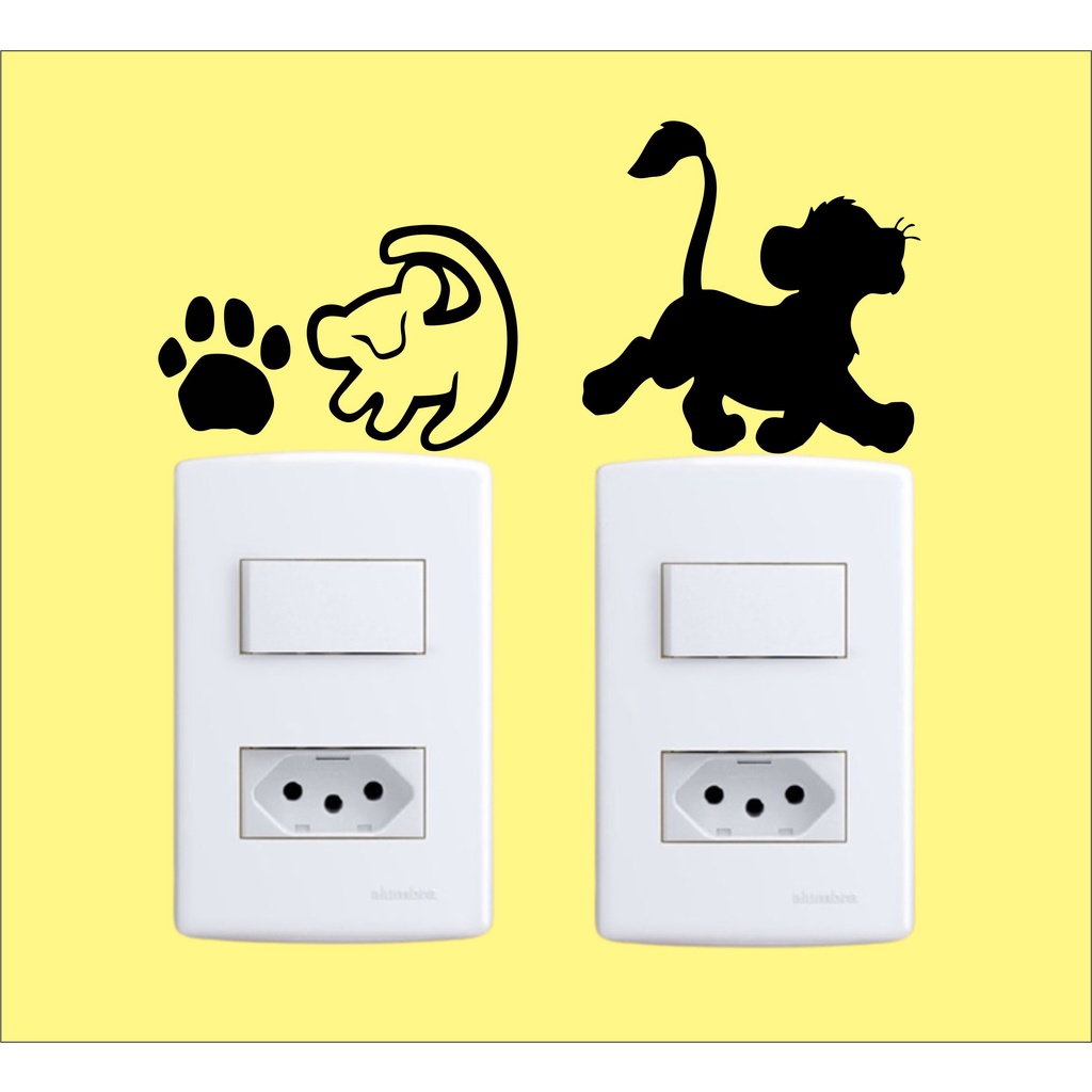 Adesivo Decorativo Interruptor / Tomada Simba O Rei Leão